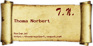 Thoma Norbert névjegykártya